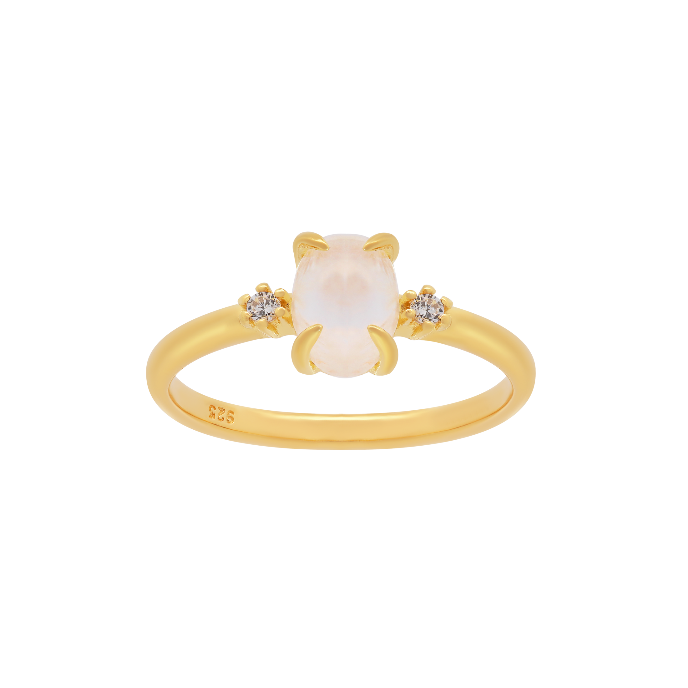 Euphoria Oval Moonstone & Gemstone Ring - Gold