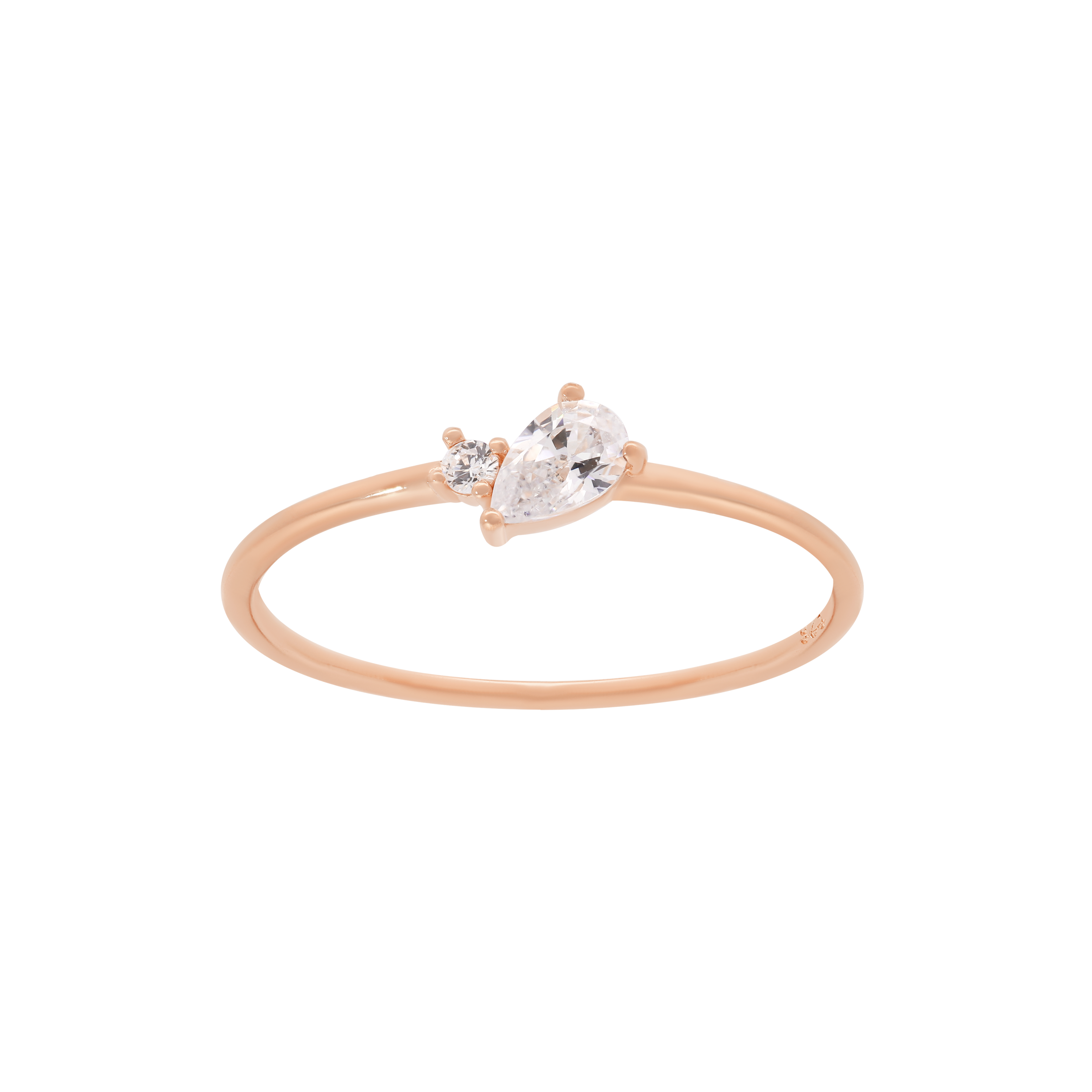 Kindred Teardrop Gemstone Ring - Rose Gold