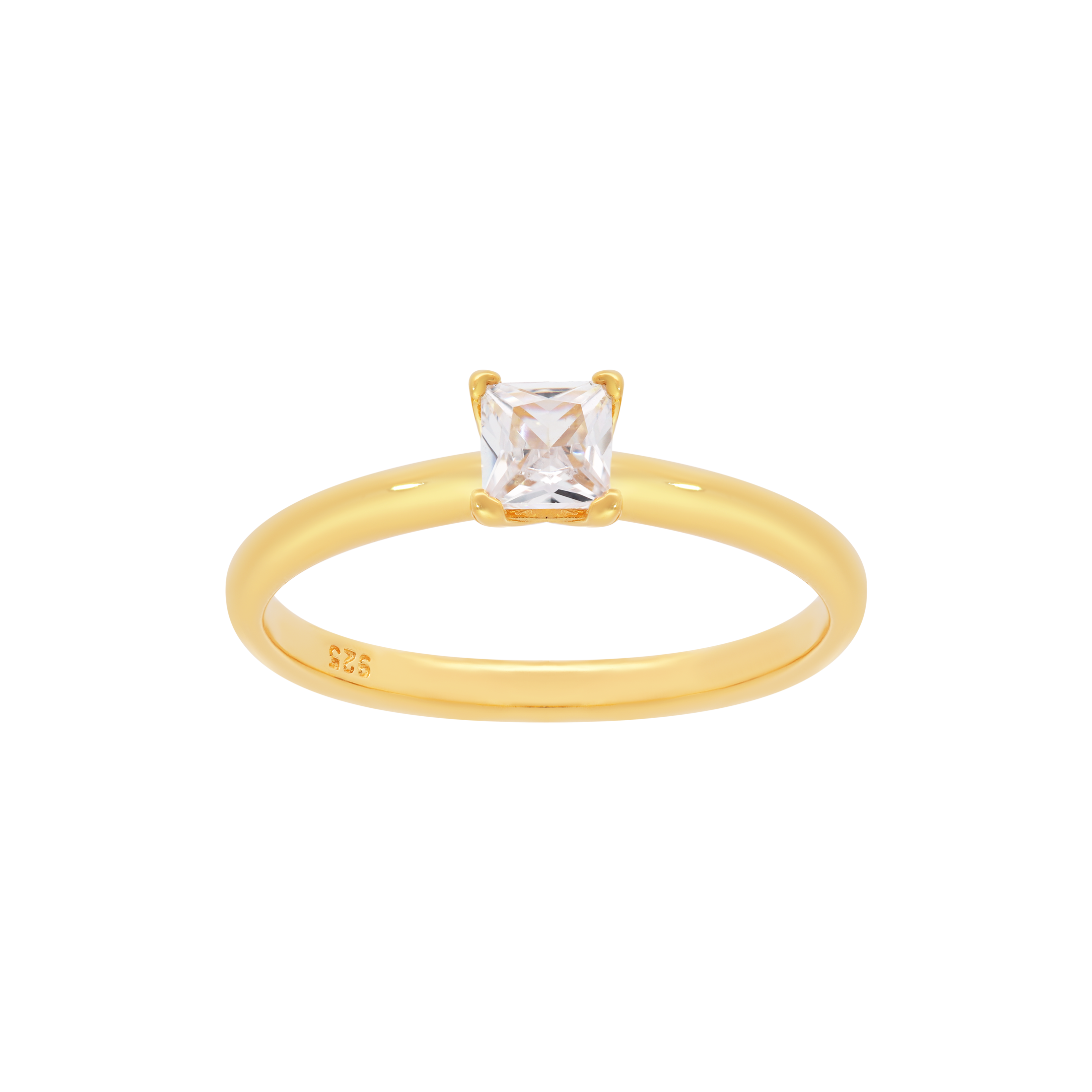 Lucid Square Cut Gemstone Ring - Gold