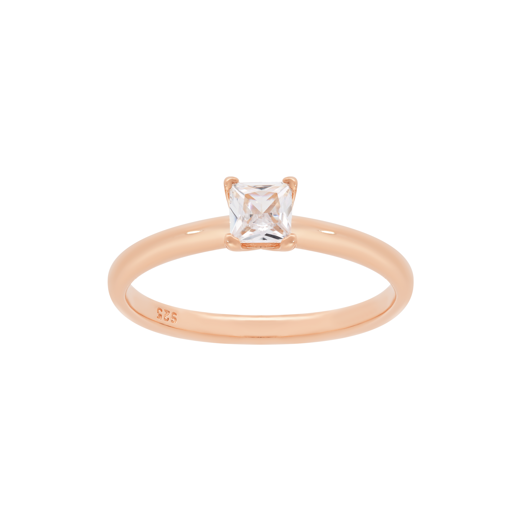 Lucid Square Cut Gemstone Ring - Rose Gold