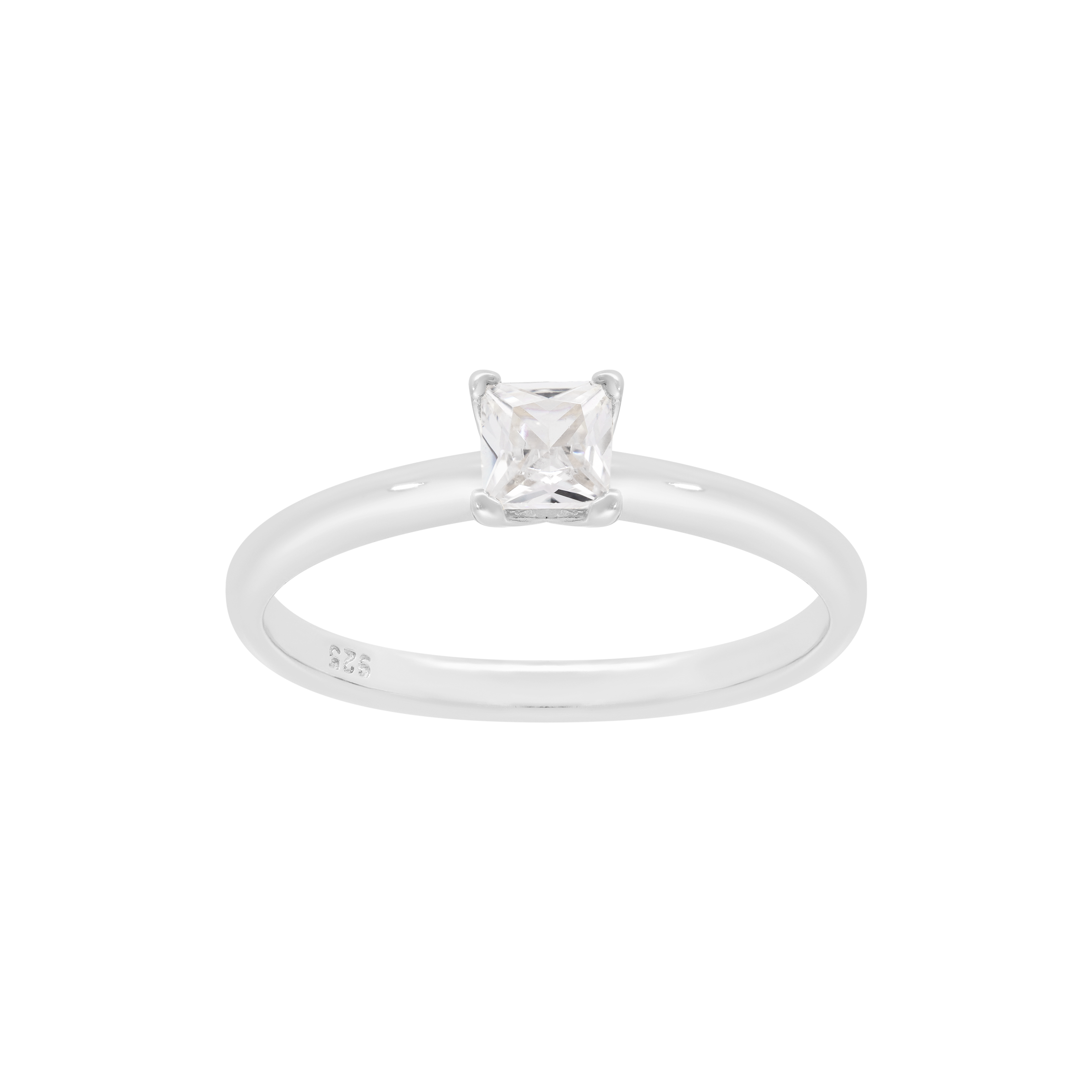 Lucid Square Cut Gemstone Ring - Sterling Silver