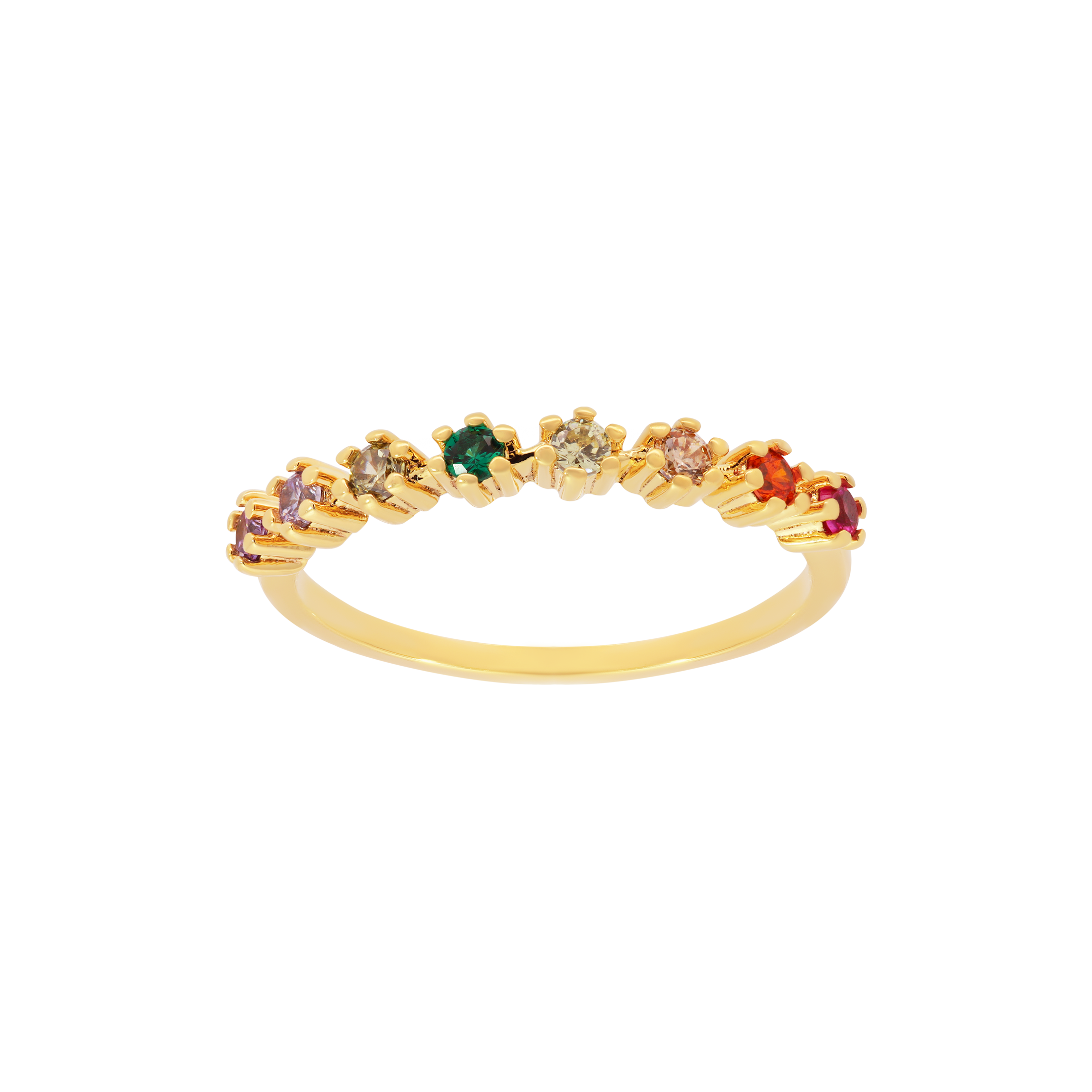Madeline Rainbow Gemstone Ring - Gold