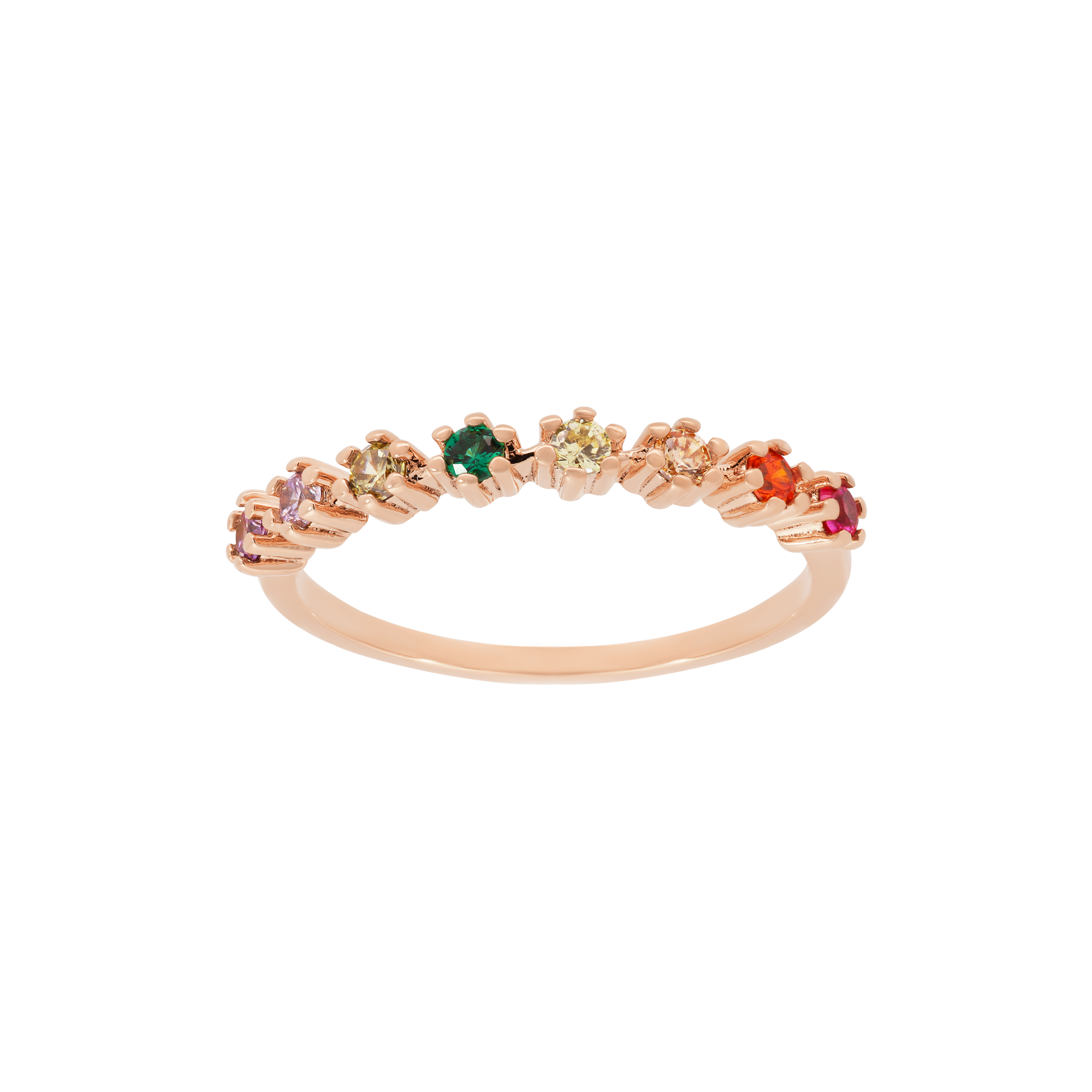 Madeline Rainbow Gemstone Ring - Rose Gold