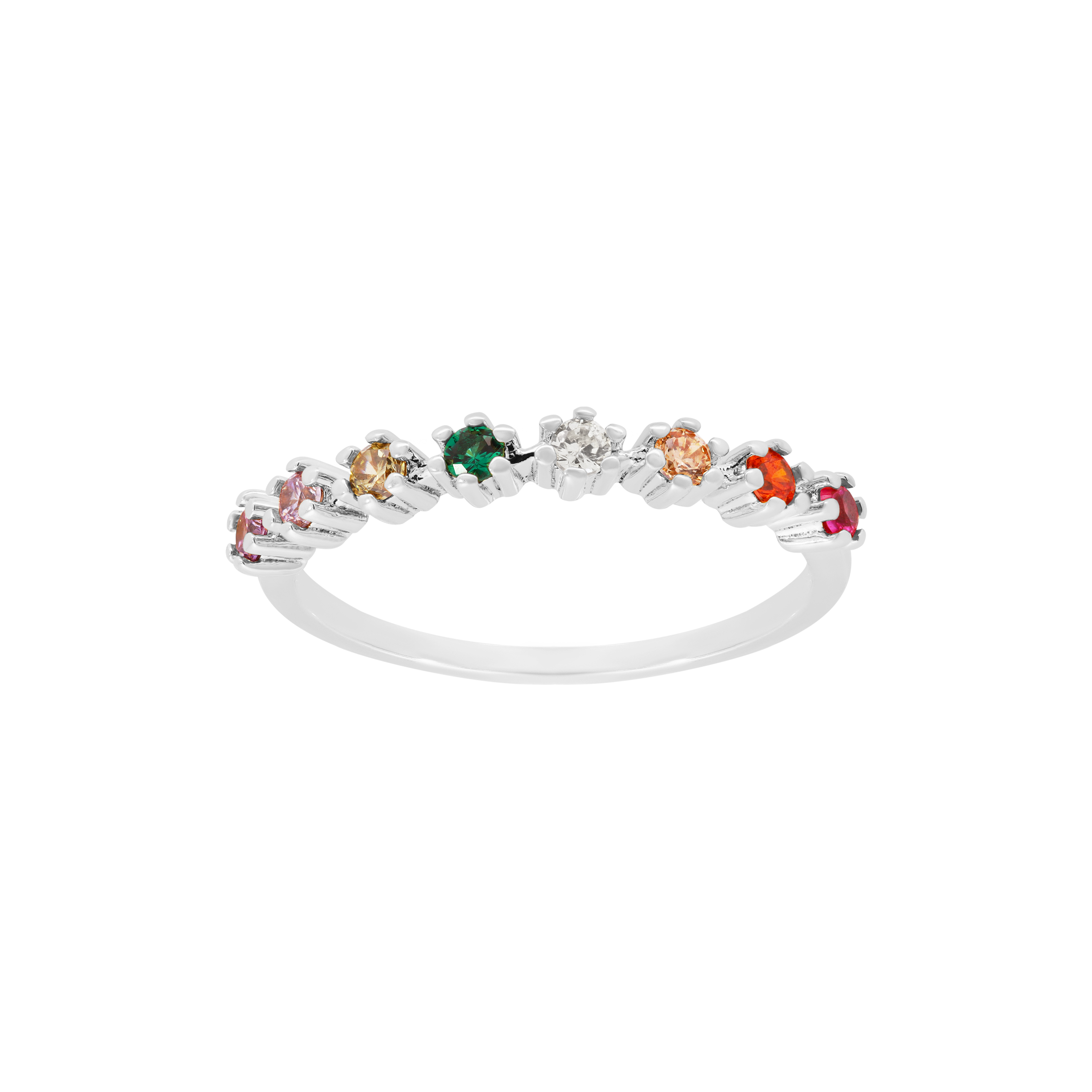 Madeline Rainbow Gemstone Ring - Sterling Silver