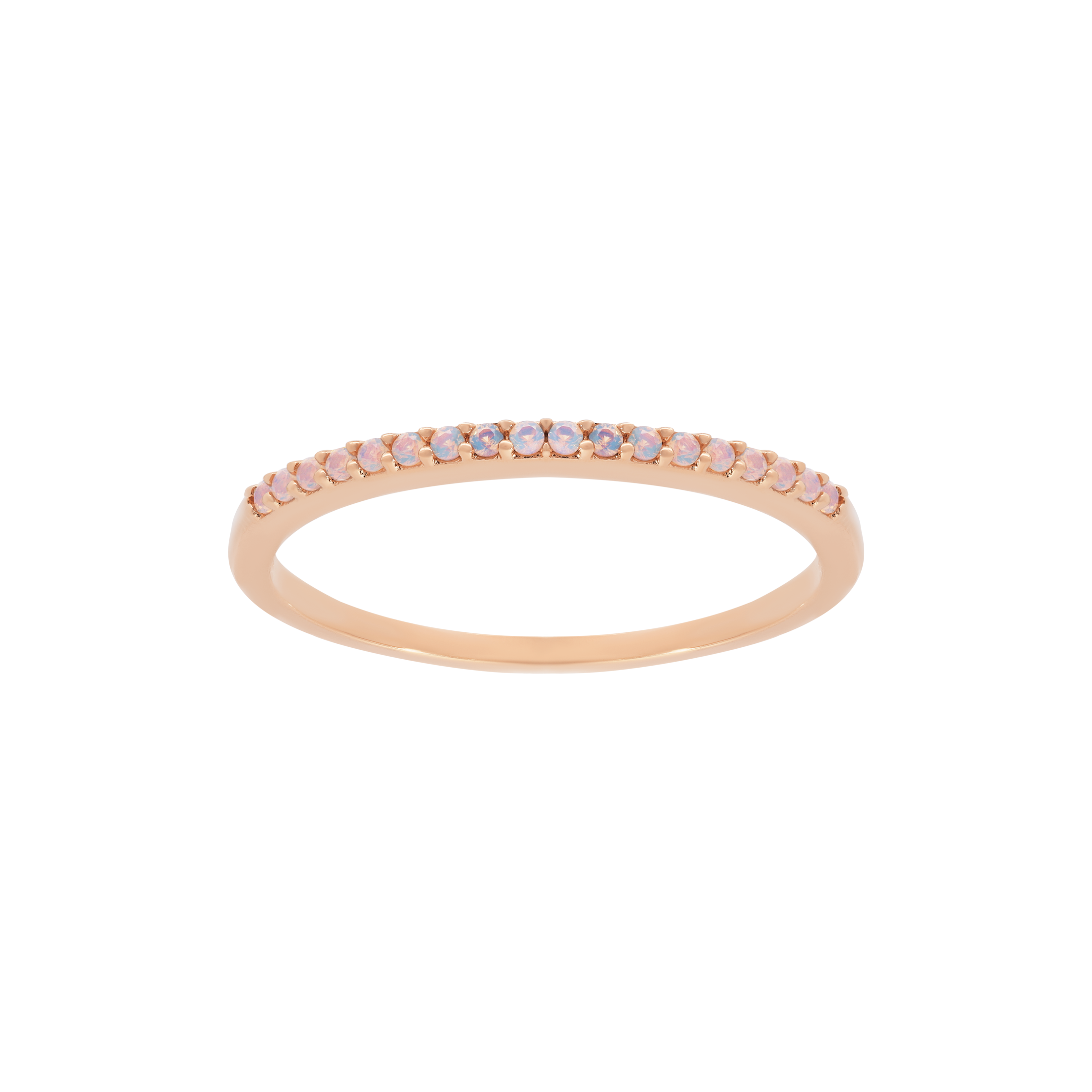 Mia Moonstone Band Ring - Rose Gold