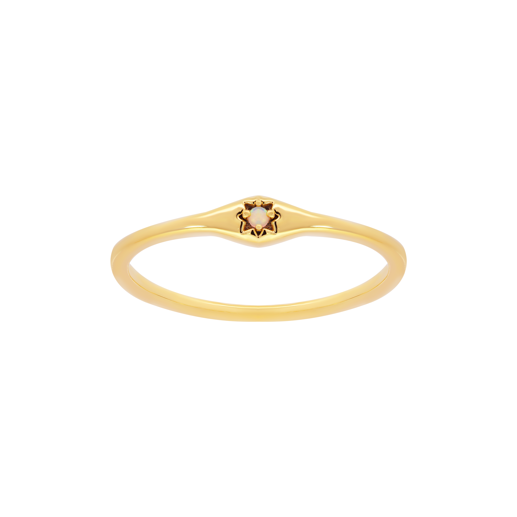 Mystic Star Opal Ring - Gold