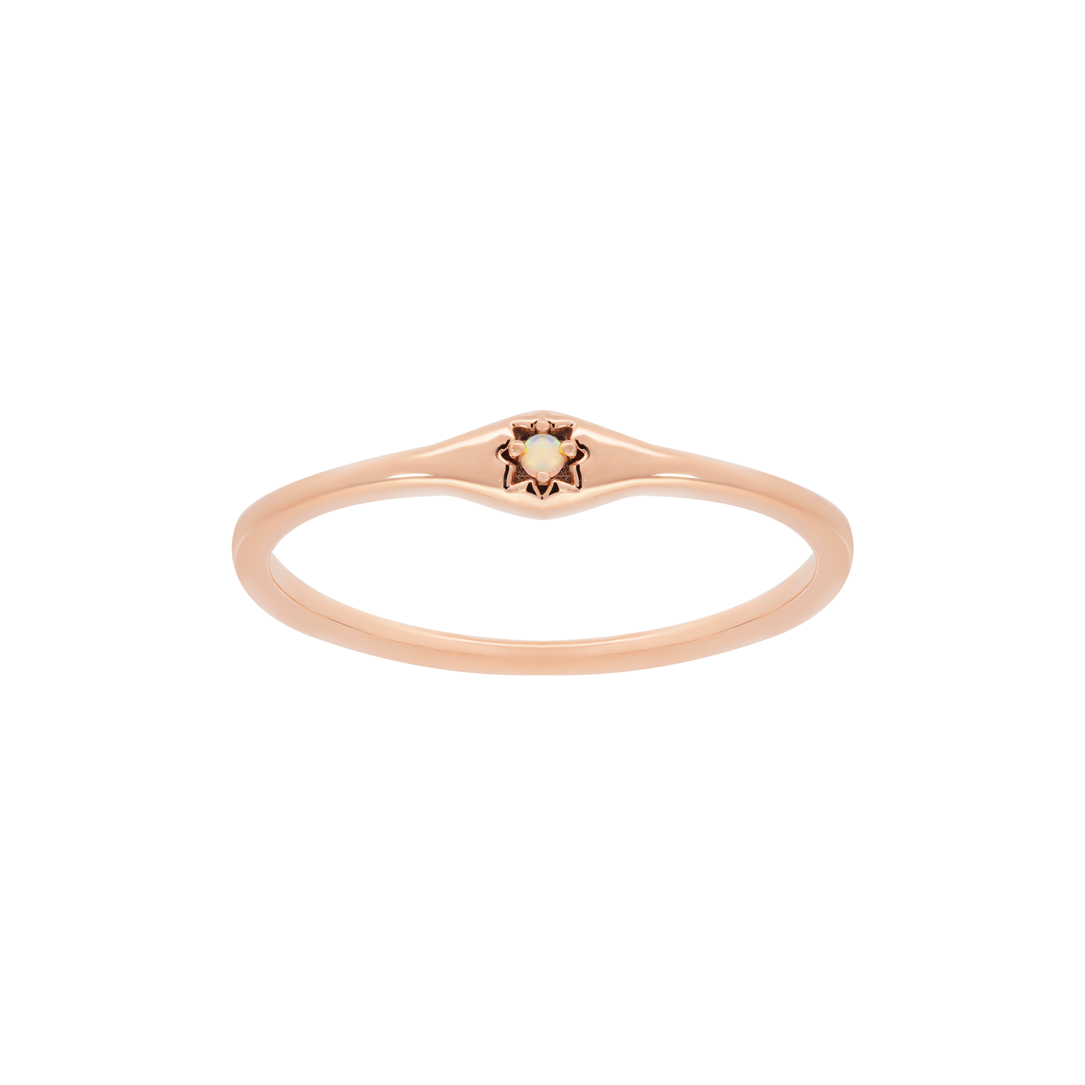 Mystic Star Opal Ring - Rose Gold