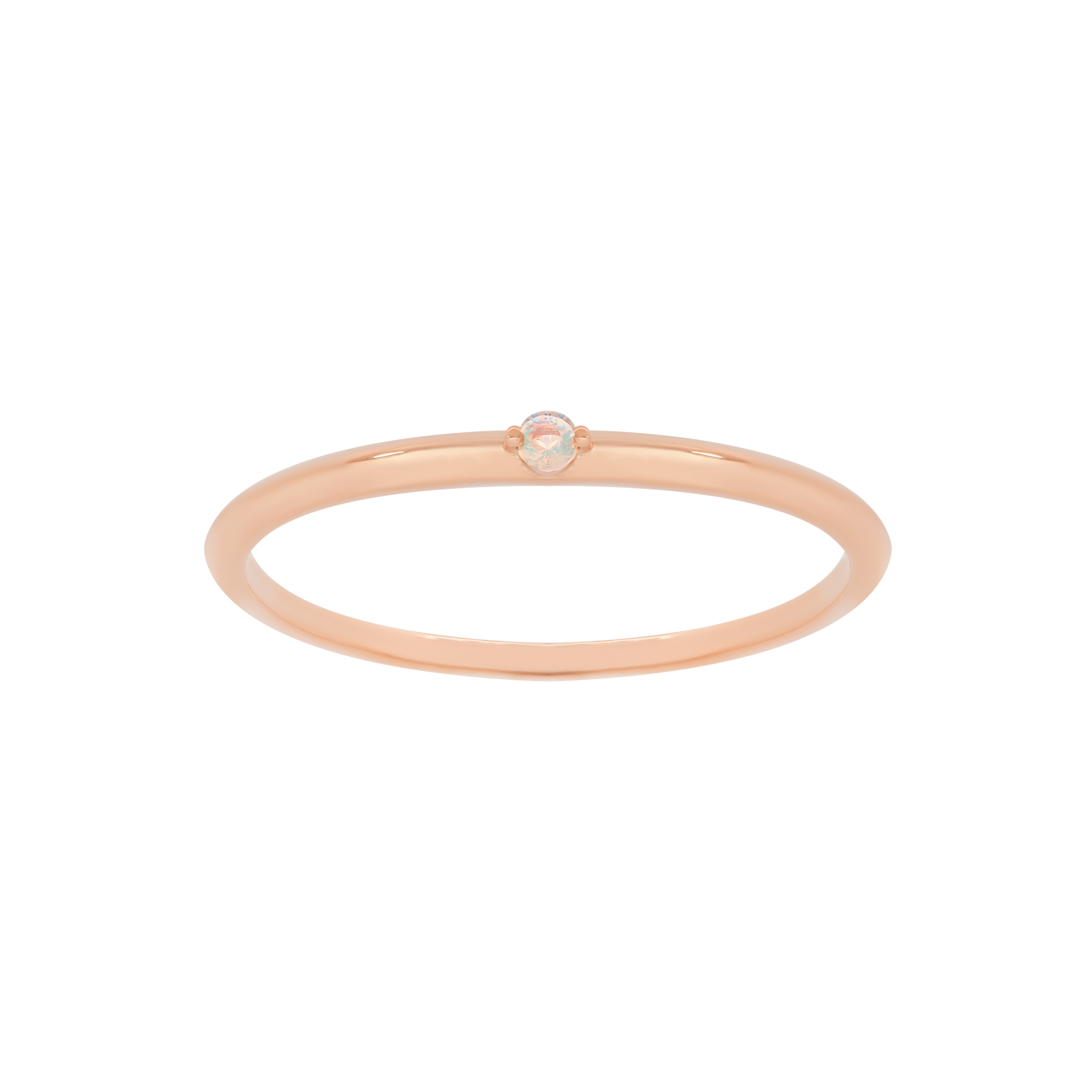 Orion Opal Fine Band Ring - Rose Gold