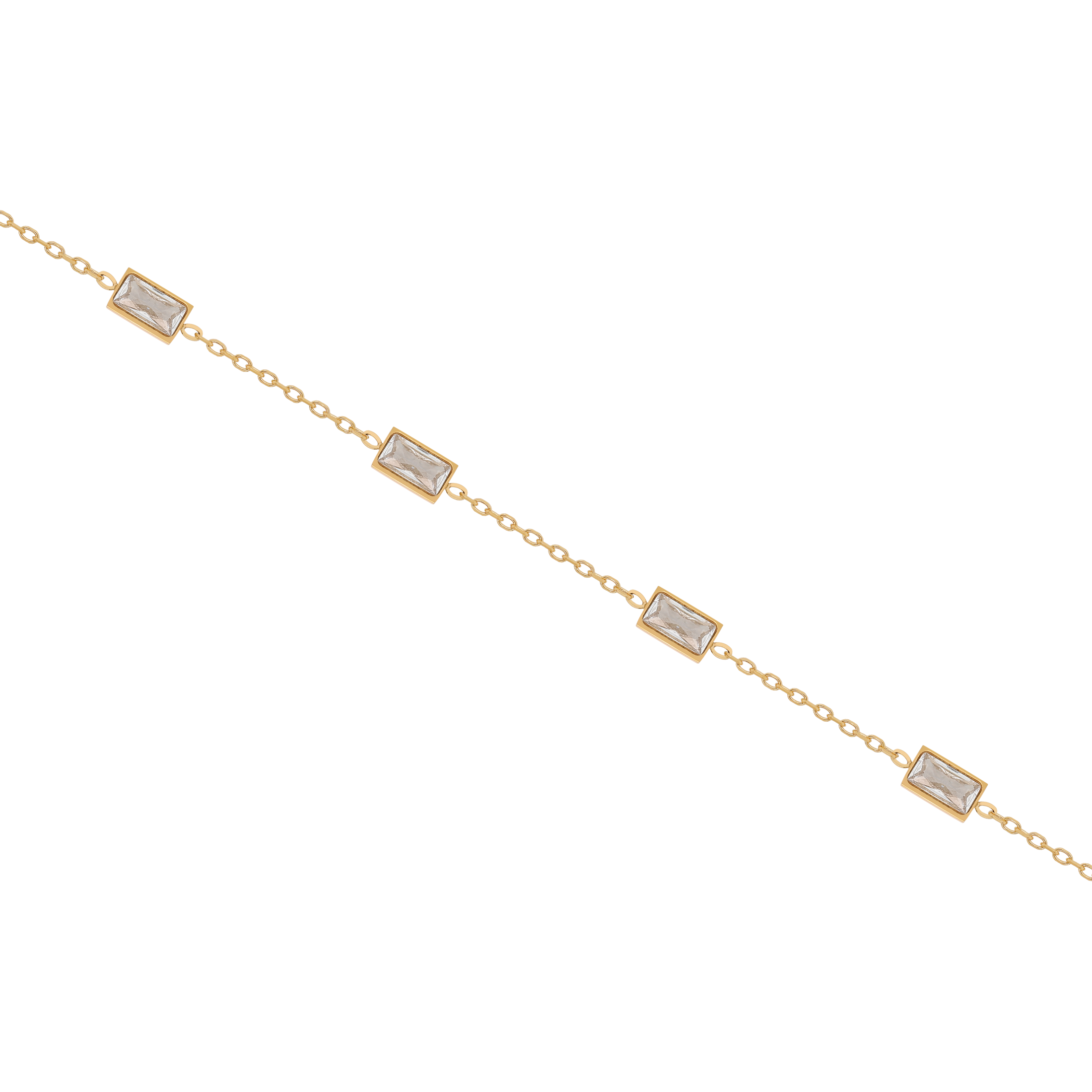 Absolute Rectangle Gemstone Bracelet - Gold