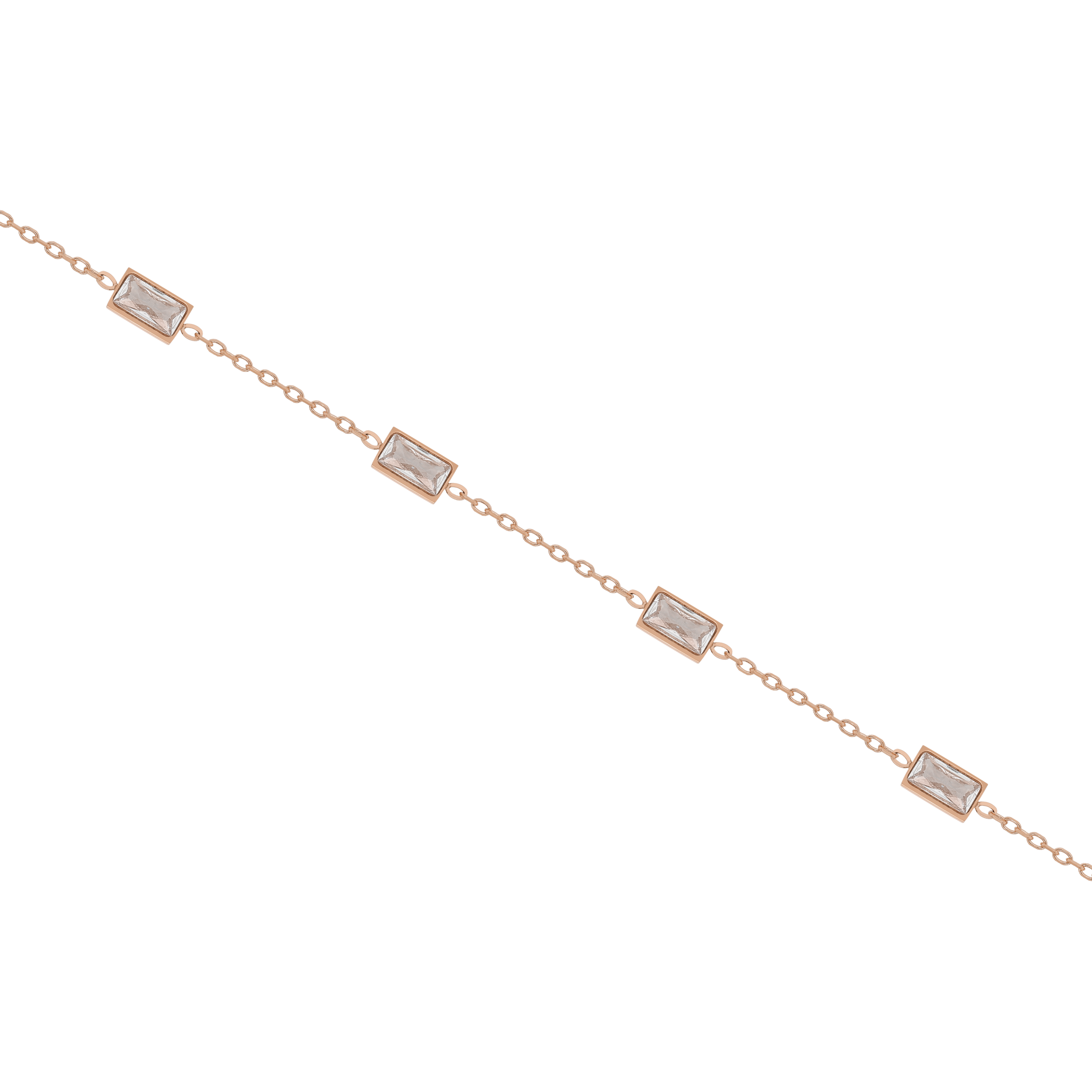Absolute Rectangle Gemstone Bracelet - Rose Gold