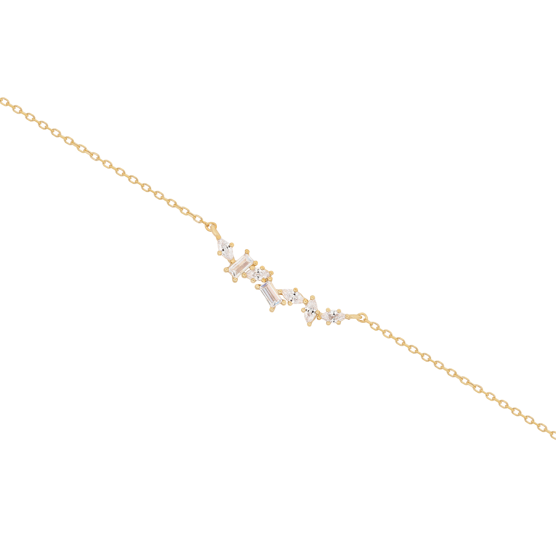 Cluster Gemstone Fine Bracelet - Gold