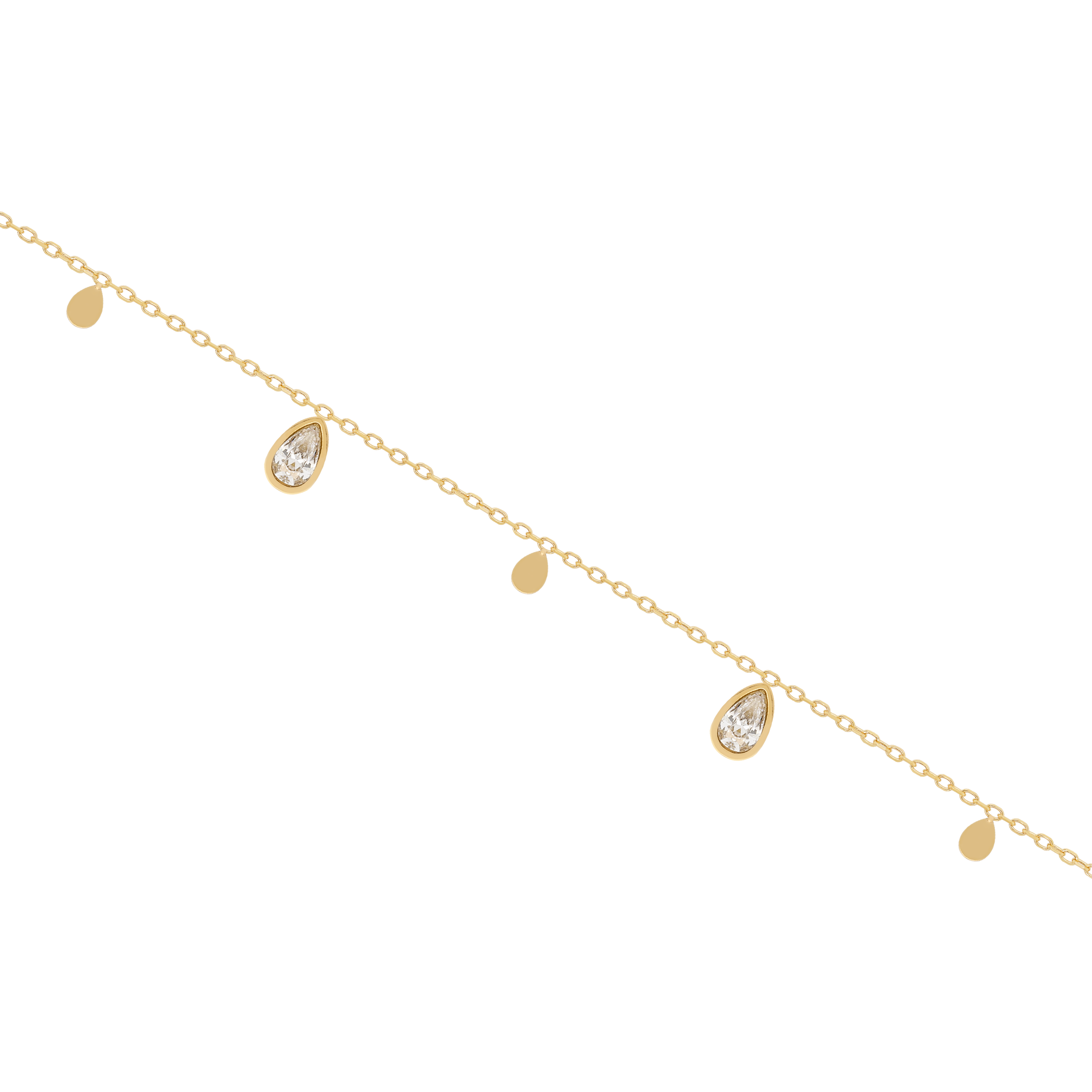 Elle Teardrop Gemstone & Charm Bracelet - Gold