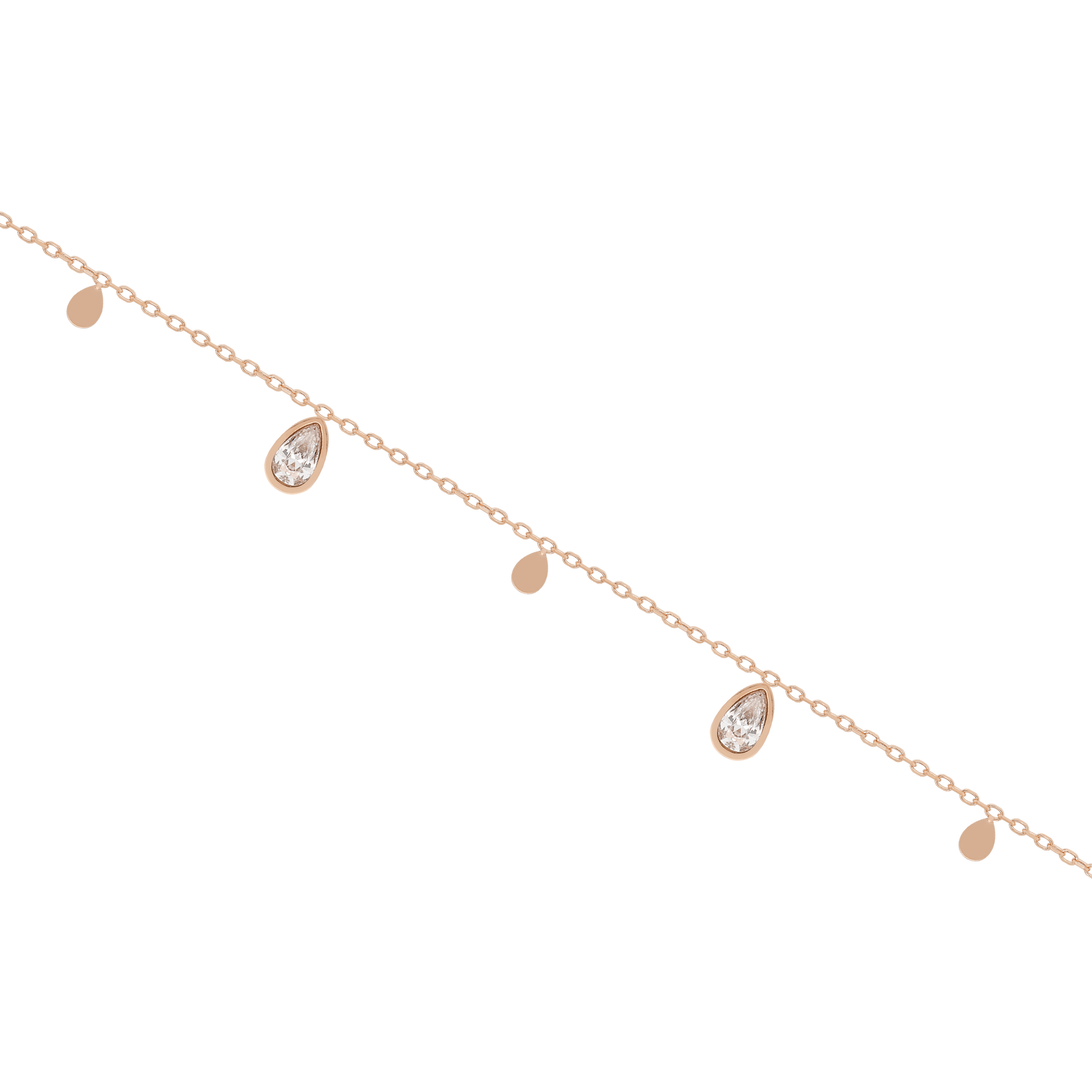 Elle Teardrop Gemstone & Charm Bracelet - Rose Gold